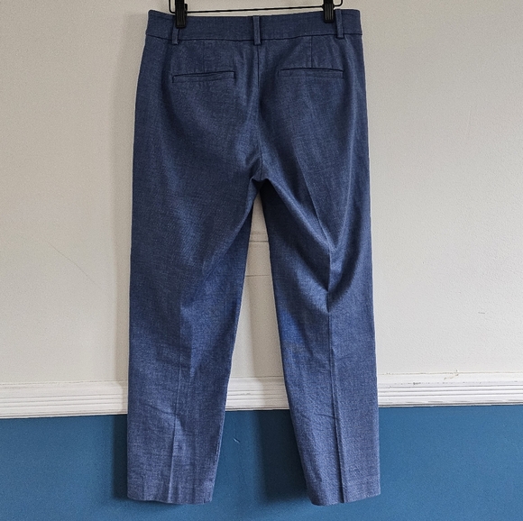LOFT Riviera Slim Blue Ankle Pants Size 2 Cotton Stretch Tailored Work Pants - Picture 5 of 12